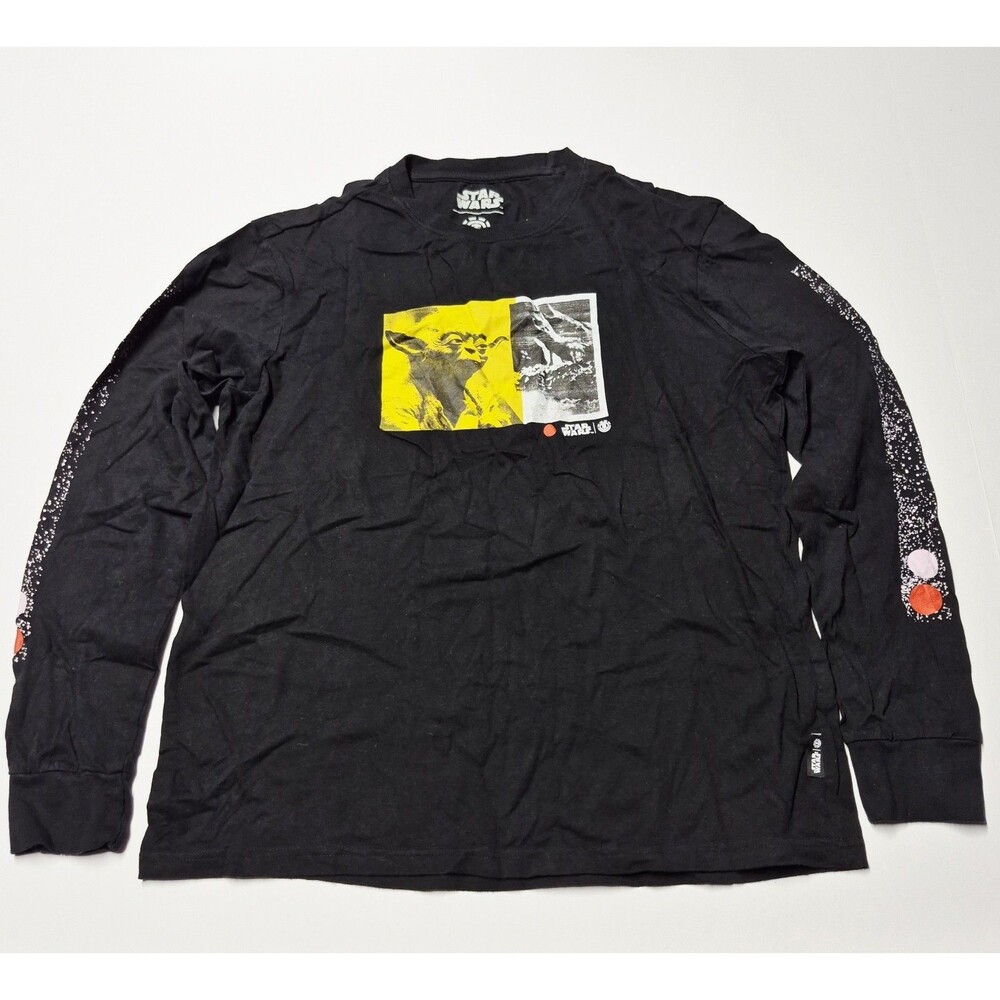 Element x Star Wars Yoda Long Sleeve T-Shirt Medium Black Skate Collab Graphic